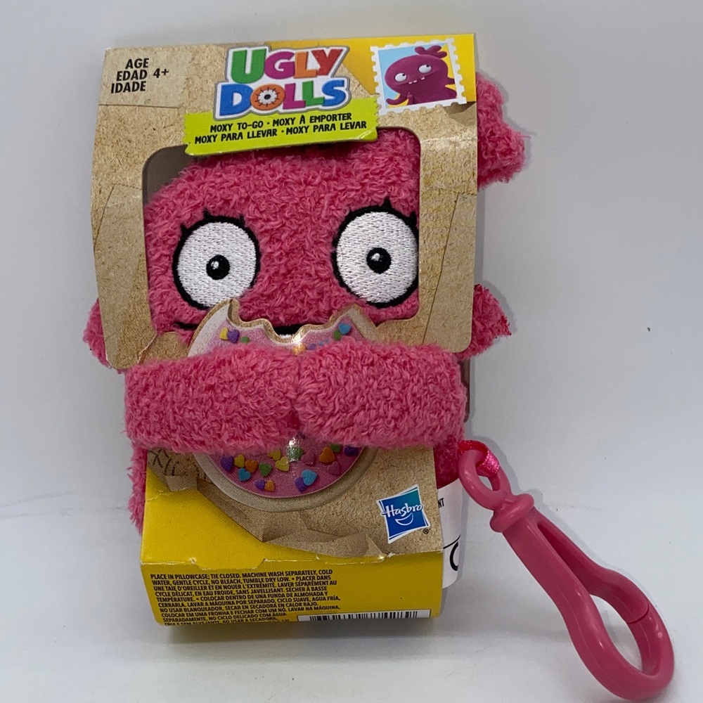Ugly Dolls Moxy To Go Pink Plush Stuffed Toy Keychain Backpack Clip Hasbro